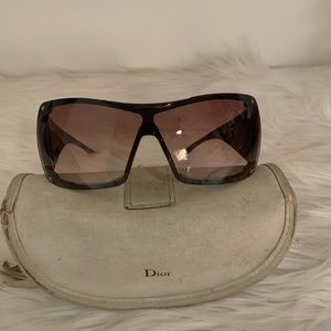 Dior oversized shield sunglasses.